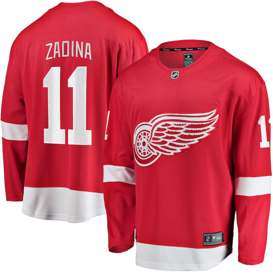 Men Detroit Red Wings #11 Filip Zadina Fanatics Branded Red Home Breakaway Player NHL Jersey